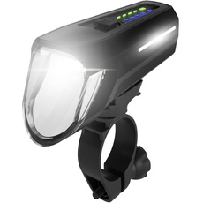 Bild FAHRRAD Fahrrad-Scheinwerfer Frontlicht 100 Lux LED akkubetrieben Schwarz