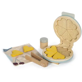 Small Foot Company small foot Waffeleisen-Set „Tasty“ aus Holz, Zubehör für die Spielküche, Küchen-Spielset für Kinder ab 3 Jahren, 12492