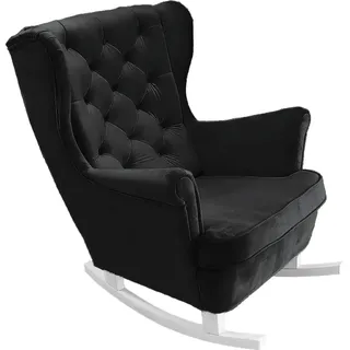 DomoHome Relaxsessel Armlehnensessel Armlehnen Fernsehsessel Loungesessel Polstersessel Couchsessel Armsessel Chair Wohnzimmersessel Ohrensessel | 102x81x95cm | Black_29861 - Schwarz