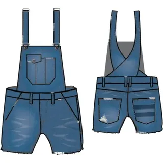 Hurley Damen Denim W Oceancare Short Latzhose, (30