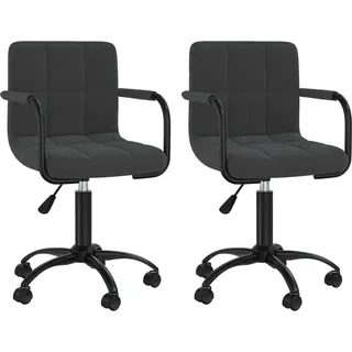vidaXL Esszimmerstühle 2 Stk. Drehbar Schwarz Samt - Schwarz