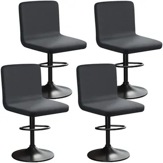 HuaLiSiJi Stretch Barhocker Stuhlhussen Bezüge Bezug Barhocker mit Lehne Samt Bar Stuhlhussen, Luxuriöser Stoff,Einer Weichen Textur, Dehnbar Knitterfrei Waschbar Staubdicht (4, Grau)