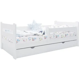 Kids Collective Kinderbett weiß Kiefer 90x200 cm mit Rausfallschutz & Jugendzimmer, Kindermöbel, Kinderbetten, Kindereinzelbetten