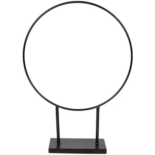 Metall Dekoständer RING - 38 x 28 cm - Metall Deko Ring mit Fuß - Schwarz