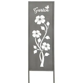 levandeo Gartenaufsteller Garten H83cm Metall Grau Gartenstecker Stele Garten-Deko Deko - Grau