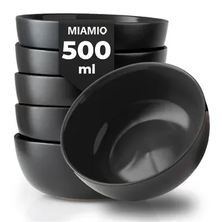 MIAMIO - Müslischalen Set 6 x 600 ml - Obstschalen, Salatschüsseln, Suppenschalen groß, Schüssel Set - Le Papillon Kollektion