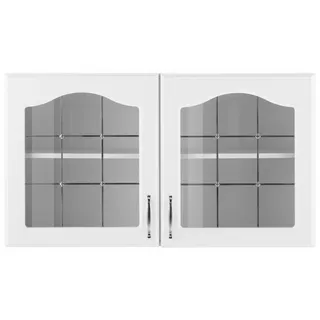 WIHO KÜCHEN Hängeschrank Glashängeschrank Linz 100 x 35 x 56,5 cm Weiß