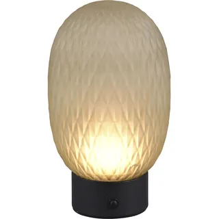 TRIO LEUCHTEN LED Tischleuchte "FACETTE, Akku Tischleuchte mit USB-C Anschluss, Touchdimmer, Höhe 20cm", grün, 1, Ø 11,8cm H: 20,5cm, 1 Stk., Leuchten, kabellose Touch Tischlampe mit Glasschirm, LED warmweiß 3000K 140 Lm, LED Tischleuchte