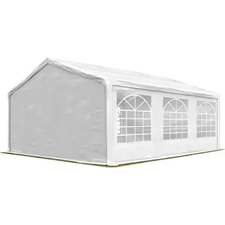 TOOLPORT Partyzelt 3x6 m Pavillon starke PVC 600 N Plane wasserdicht und schneller Aufbau - Weiß