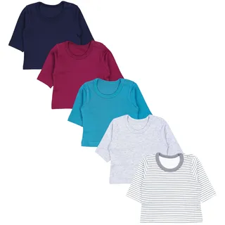 Langarmshirt TUPTAM "Shirt Baby Jungen Langarmshirt 5er Set", Mädchen, Gr. 56, grün (blau dunkelgrün weinrot grau), Obermaterial: 100% Baumwolle CO., Shirts Langarmshirt