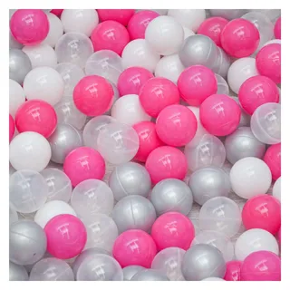 LittleTom BÄLLEBAD-BÄLLE 200 Stück, Pink/Grau/Weiß/Transparent, 5.5 cm