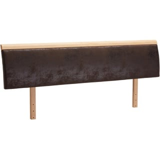 Linea Natura Kopfteil , Braun, Eichefarben , Holz, Textil , Wildeiche , massiv , 187x44x2.5 cm , Schlafzimmer, Betten, Bettgestelle- Einzelteile, Kopfteile