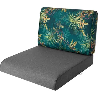 Gartenkissen "Nel" (50×50/50×39 cm) – 2-teiliges | palettenkissen, outdoor/indoor, gartenmöbel, hollywoodschaukel | HobbyGarden - Schwarz