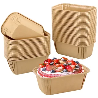 50 Stück Papier Muffinförmchen, Mini Kastenform Kuchen, Muffin Cupcake Formen, Backförmchen Muffinformen, Papierförmchen Fällen, Cupcake Förmchen für Dessert Hochzeit Halloween Geburtstag Party