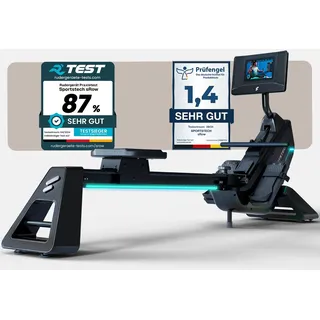 Sportstech Rudergerät sRow 10,1" Touch-Display | LED-Feedback | Kurse - Schwarz