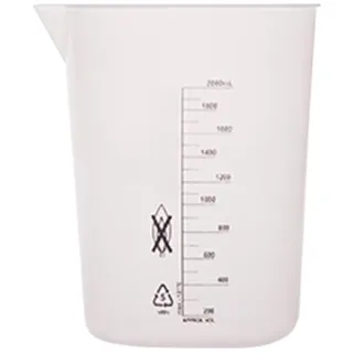 MoonLab PP Becher mit Ausguß ohne Griff, Graduiert, Natur, 2000ml Kapazität
