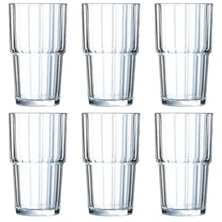 Arcoroc ARC 61698 Norvege Trinkglas, Wasserglas, Saftglas, 320ml, Glas, transparent, 6 Stück