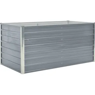 vidaXL Hochbeet 160 x 80 x 77 cm Verzinkter Stahl Grau - Grau