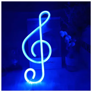 ENUOLI Music Note Neon Signs Blue Neon Lights für Wanddekor LED Nachtlichter Neonlichter Beleuchtung Zeichen Dekor für Schlafzimmer Wohnzimmer Weihnachten Hochzeit Party (Blau)