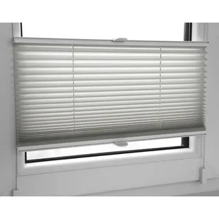 Plissee Faltrollo inkl. Klemmträger hellgrau 30x100 cm Jalousie