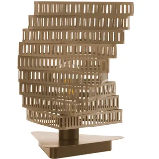 Tischleuchte , Cognac , Metall , rund , 25x30x25 cm , Eec , einfach zu transportieren , Lampen & Leuchten, Innenbeleuchtung, Tischlampen, Tischlampen