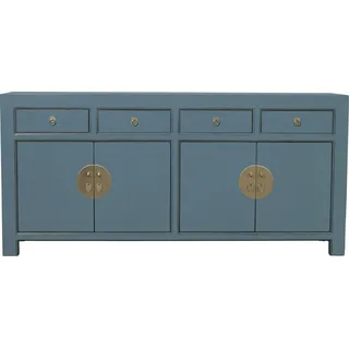 Fine Asianliving Chinesische Kommode chinesisches Sideboard chinesischer Schränke China Möbel Schrank Orientalischer Asiatischer 180x85x40 - Blau