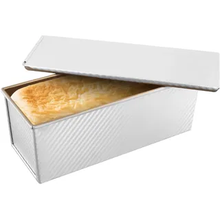 NAMYEUT 1000g Toastbrot Backform mit Deckel, Aluminium Brotbackformen mit Deckel, Antihaft Toastbrotform Brotbackform Kastenform zum Backen, 34 x 13,5 x 12 cm