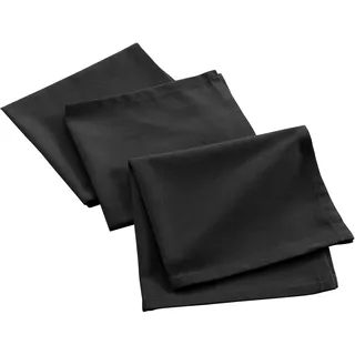 casativo douceur d'intérieur, Mistral Schwarze Servietten, Stoff Servietten Baumwolle, 3 x, 40 cm), recycelte Stück
