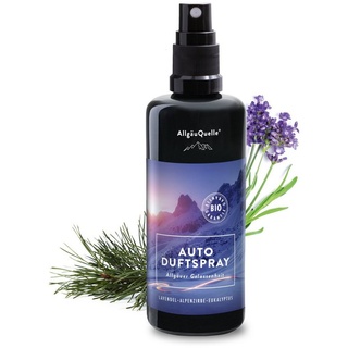 AllgäuQuelle AllgäuQuelle® Bio Auto-Duft Lufterfrischer Duftspray Lavendel, Alpenzirbe und Eukalyptus Spray 100 ml