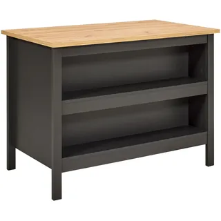 Interlink Kücheninsel Nellina 124 x 91,5 x 75 cm Anthrazit / Eiche Artisan