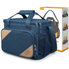 QUENZROC Lunch Tasche für Damen Herren, Blaue Lunchtasche Picknicktasche Lunchbox 10L Große Kühltasche für Büro Arbeit Picknick Camping, Geschenkbox Edition
