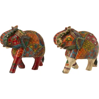 J-Line Elefant Dehli Mango Holz Mix Medium 2 Sortiert