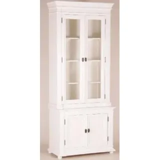Casa Padrino Shabby Chic Landhaus Stil Buffetschrank in Weiss Antik-Look 100 x 45 x 245 cm