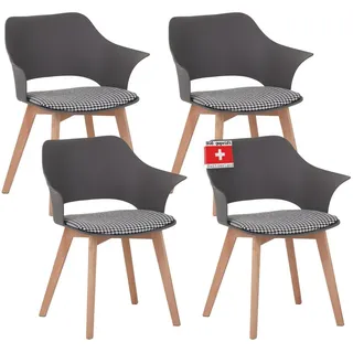 Albatros Esszimmerstuhl Aalborg Kunststoff grau 4er Set