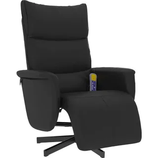 vidaXL Massagesessel mit Fußteil Schwarz Kunstleder
