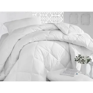 Bettdecke Steppbettdecke 155x220 cm. Allergikergeeinet, 100% Microfaser 4 Jahreszeiten - Weiß