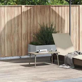 vidaXL Garten-Couchtisch Rechteckig Hellgrau 80x40x37 cm Poly Rattan - Grau