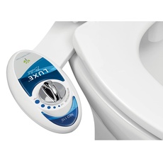 Luxe Bidet Neo 110 – Frische, Wasser ohne Elektrik Mechanische Bidet WC-Sitz Befestigung (blau und weiß)