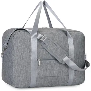 Narwey Handgepäck 45x36x20cm Easyjet Cabin Bag Handgepäck Tasche für Flugzeug Faltbare Reisetasche Damen Weekender Bag Damen Herren Handgepäck Koffer 30L(Grau)