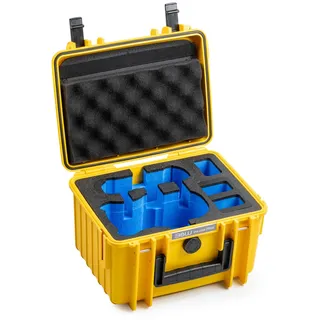 B&W International Transportkoffer Outdoor 2000 (PP.66) Gelb – für DJI Mini 5 Pro – wasserdicht (IP67), staubdicht, schlagfest, extrem robust