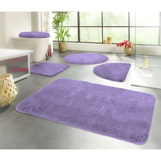 Badematte KINZLER "Chaozhou, Badvorleger, Badezimmer Teppich" Gr. 4, lila (flieder), H:20mm, Polyester, Badematten, Badematte, Badteppich, Uni Farben, weich, als rechteckig, rund & Set erhältlich