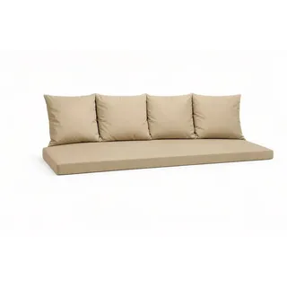 Setgarden Mix-Techno Gartenkissen Für Polyrattan Möbel 170×50×50 cm – Kissen Für 3 Sitzer Gartensofa 1tlg Beige