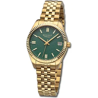 Regent Damenuhr Edelstahl-Armbanduhr Analog Metallarmband gold URBA878