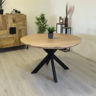 Runder Esstisch Bobo 100 / 120 / 140 cm Massivholz Eiche mit schweizer Kante - natur - 100cm