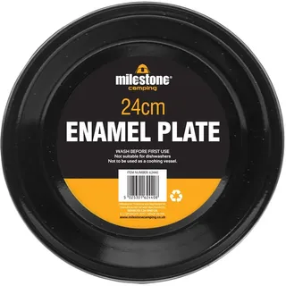 Milestone Emaille-Geschirr Schwarzer Emaillenteller - Schwarz, 24 cm