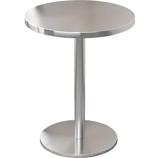 Gastronomiemöbel Bar Cafe Edelstahl Gastronomietisch Kleiner Rundtisch Esstisch Bistrotisch runder Tisch 60x75cm BXG-HY60