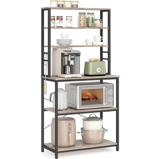 VASAGLE Küchenregal 40 x 80 x 167 cm Greige-Schwarz