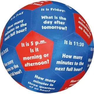 TimeTEX - Lernspiel-Ball "Pello" - Zeit und Wochentage Englisch | Ein interaktives Spielzeug, das Bewegung & Lernen vereint. Wunderbar zum Wortschatz erweitern | Thema: Zeit und Wochentage Englisch