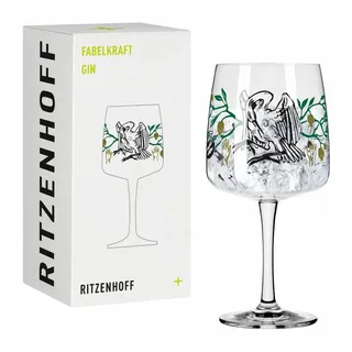 Ritzenhoff & Breker RITZENHOFF 3458003 Gin-Glas 700 ml - Serie Fabelkraft Motiv Nr. 3 - Cocktailglas, Storchillustration - Made in Germany