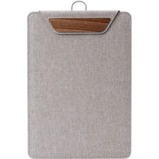 SIGEL KB224 Klemmbrett DIN A5 hellgrau/braun, mit Aufstellfunktion, stabiles, stylisches Clipboard mit edler Leinenstruktur, strapazierfähig und leicht abwischbar, für Speisekarten